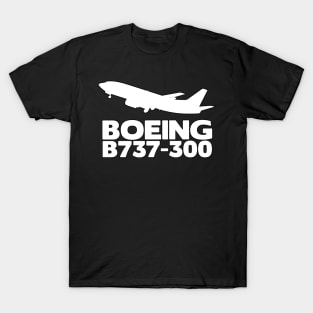 Boeing B737-300 Silhouette Print (White) T-Shirt